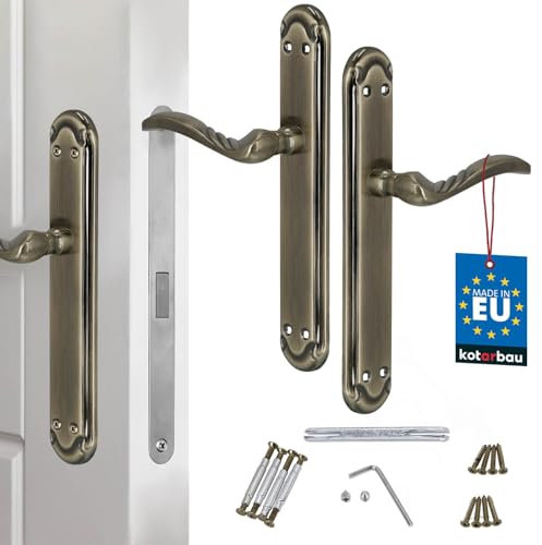 KOTARBAU® Tirador de puerta, cerradura ciega, herraje para puerta, placa larga, tiradores de puerta, juego de manillas interiores, roseta larga, juego de picaporte, picaporte de puerta, picaporte