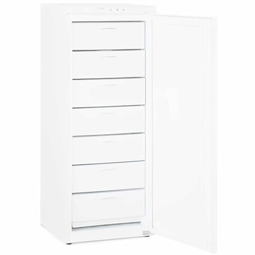 MBH - Congélateur Vertical Professionnel 157 L (7 Tiroirs) pour Hôtellerie. Armoire Congélateur Industrielle avec Thermostat Réglable pour Cuisine et Restaurant (540x600x1344 mm).
