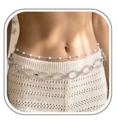 Roheafer 2 stycken magkedja guld dam 14K förgyllt kedjebälte set med justerbar flerskikts metallkedja och sommar kroppskedja höftkedja belly midjekedja för jeans klänningar bikini