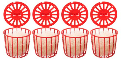 Toddmomy 4 Pièces Nid de Perruche en Plastique Rouge Jute, Bols de Nidification Lavables et Faciles à Sécher pour Oiseaux et Pigeons en Animalerie