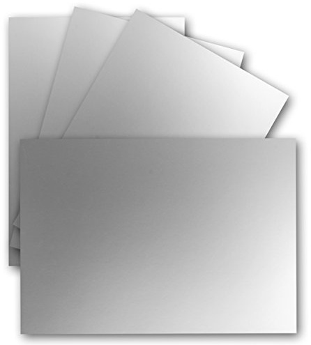 Lot de 25 cartes simples, format A6, 10,5 x 14,8 cm, 240 g/m², argent métallisé, carton de couleur, papier de bricolage, cartes postales vierges