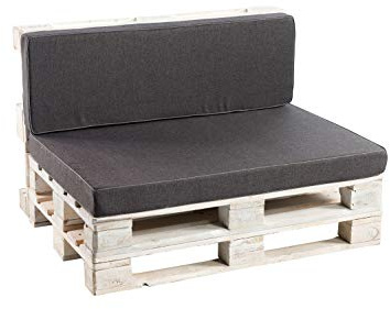 Gutekissen® Coussin pour Palette Extérieur - Confortable Coussin pour Canapé Jardin PFK - Différentes Tailles et Coloris (Dossier 120x60, Anthrazit)