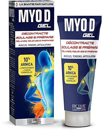 GEL DECONTRACTION MUSCULAIRE Myo D - Arnica, Huiles Essentielles - Apaise Muscles, Articulations et Tendons - Dos, Mollets, Cuisses - Gel de 100ml - Eric Favre