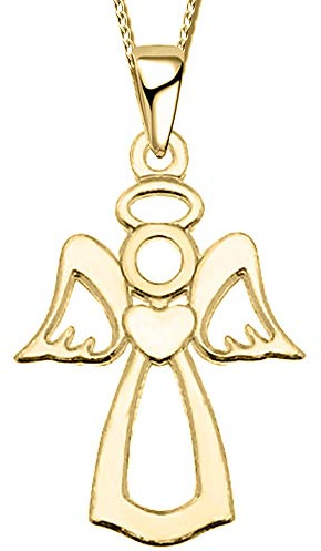 Mädchen Schutz-Engel Halskette mit Anhänger echt 925 Sterling Silber Kinder Damen Frauen Freundin A128 Gold + Organzabeutel 40cm