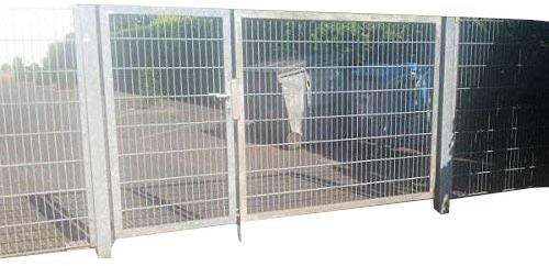 Doppelflügeltor Einfahrtstor Hoftor Mattentor Industrietor Gartentor Tor asymmetrisch 450cm x 180 cm verzinkt inkl. Pfosten