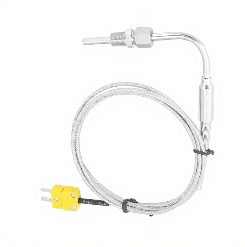EGT Thermocouple K type for Exhaust Gas Temp Probe with Exposed Tip for Fast Response & Connector K Type Connector with High Temperature Yellow Male Plug