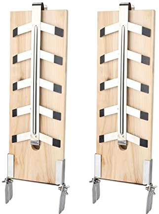 Lospitch Tabla de salmón flameado con soporte estable de acero inoxidable, tablas de ahumar de madera de cedro, accesorios para barbacoas y barbacoas esféricas (2 unidades)