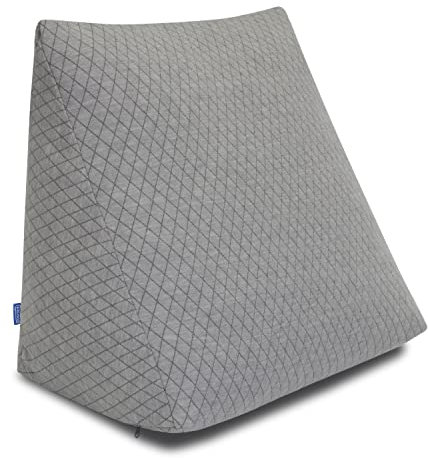 Badum Rückenkissen - Keilkissen Bett - 60 x 50 x 30 cm - Bücherkissen, Sofa, Couch, Lesekissen, Kissen zum Lessen, Fernsehen, Waschbarer Bezug, einstellbare Dicke