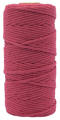 Vaessen Creative Corde Macramé - Rouge Bordeaux - 3 mm x 100 m - 100% coton - Fil pour Bracelets Brésiliens, Suspension pour Plantes, Crochet, Rideaux, Attrape-Rêve et Décorations