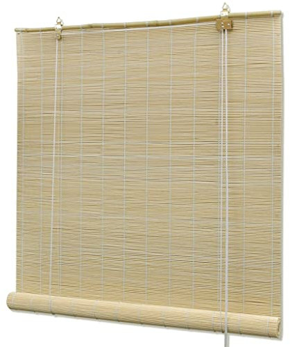 WIFESE Bambusrollo 100x220 cm Rollos FüR Fenster Raffrollo Mit HakenaufhäNgung Bambusvorhang Rollo Bambus Verdunkelungsrollo Fenster Rollos FüR Innen Bamboo Blinds Roller Blind Natur