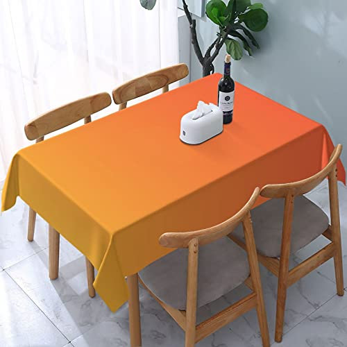 Moderne, Trendige, abstrakte Gelb-Orange-Ombre-Rechteck-Tischdecke, staubdicht, Tischdekoration, knitterfrei, Tischtuch – 137 x 183 cm
