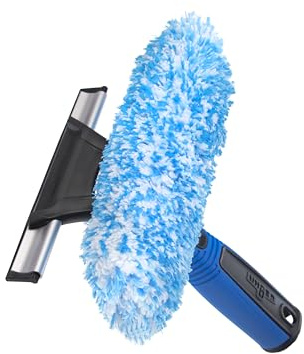 Unger Professional 2 en 1 - Limpiacristales y estropajo - Herramienta de limpieza de ventanas de 6 pulgadas - Suministros de limpieza, escobilla para limpieza de ventanas, uso comercial y residencial,