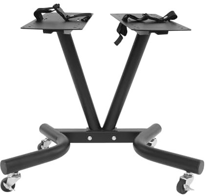 Hantelständer V-Form mit Transportrollen, Hantelablage bis 50kg pro Fach, verstellbare und sichere Halterung, Fitness-Zubehör für Zuhause oder Gym