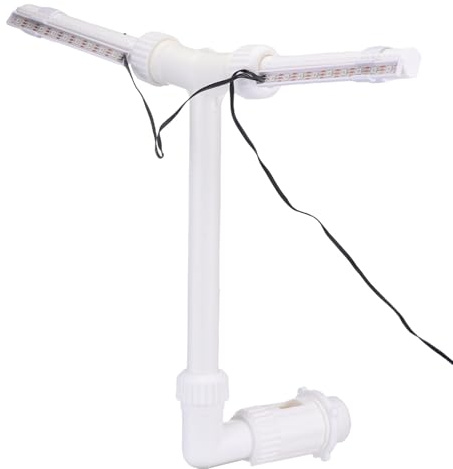 Fuente de la Piscina con Energía Solar, Cascada de Rociador de Piscina Ajustable de Doble Pulverización con Luces LED de 7 Colores y 10 Modos, Luces Solares de la Fuente de