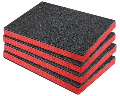Harilla Paquete de 4 Láminas Organizadoras de Espuma para Cajas de Herramientas. Insertos de Espuma Recortables para Embalaje de Transporte, 40x50x3cm