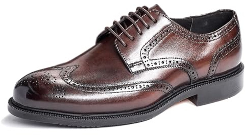 Scarpe Brogues Uomo Dress Casual Business Derbys,Marrone,46