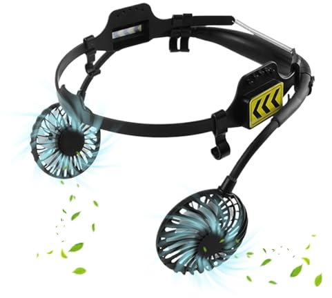 Ventilatore di sicurezza per casco, con luce a LED, per alleviare il calore, 3 velocità, raffreddamento regolabile, per campeggio, attività all'aperto, costruzioni, posti di lavoro, camera da letto