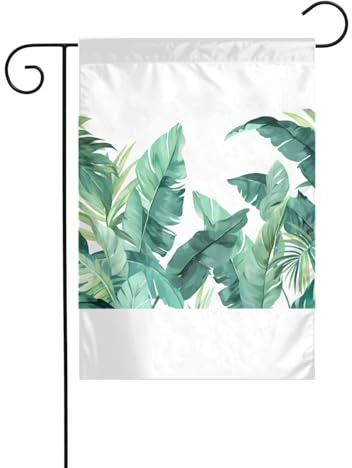Wzywhj Drapeau de jardin tropical double face Motif feuilles de bananier 30,5 x 45,7 cm