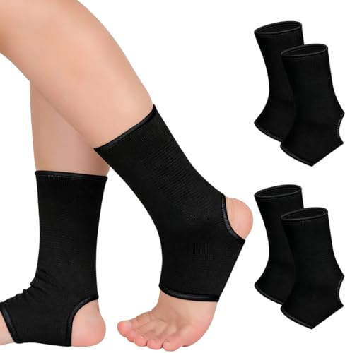 JYNXOR 3paires Chevillère Élastique, bandages de cheville respirants pour enfants, bandages élastiques pour entorses de cheville, protection de la cheville, chaussettes talons, chaussettes pour jeunes