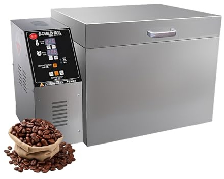Stor Kapacitet Kafferost Kafferostmaskin Elektrisk För Hem Och Café, Bönrostmaskin Med Rostfri Trumma, Justerbar Temperatur Kafferostmaskin För Jämn Rostning(1.5KW)