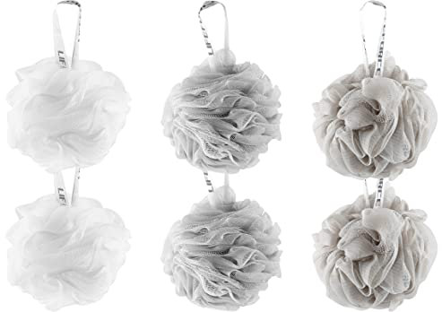 Lifeforce Lot de 6 Éponges en Maille de Qualité pour la Douche Fleurs de Douche, Bain De Mousse Loofahs Brosse À Nettoyer Pour Femmes Hommes Exfolier La Peau Nettoyer La Peau Apaisante, Belles Couleur