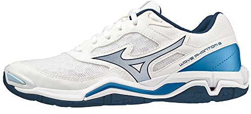 Mizuno Herren Wave Phantom 3 Sneaker, Wht Darkdenim Bluejasper, 44.5 EU