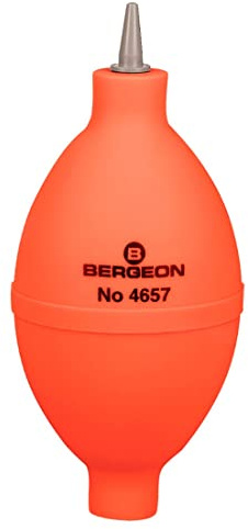 BERGEON 4657 Staubbläser – Olivenform – Mit Kunststoffspitze und Ansaug-Ventil am Boden des Bläsers – Befreit schwer erreichbare Stellen von Schmutz und Staub – 4332302