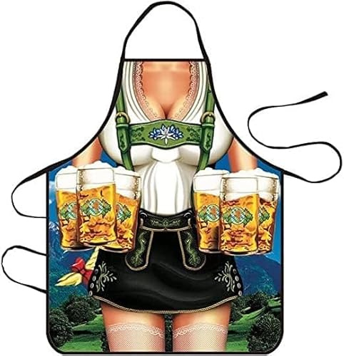 Huayifa Tablier de Cuisine,Tablier Créatif BBQ Cuisine pour La Maison, Le Restaurant, Le Jardin, Le Barbecue, Homme ou Petit-ami/Petite-ami Party (B)