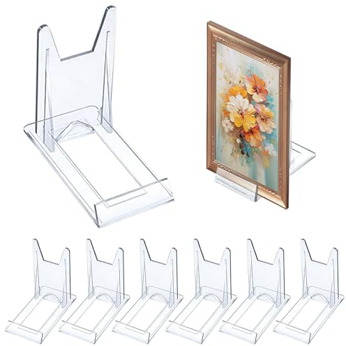 8 stycken akryltallriksställ plast justerbar dekorationstallrikshållare transparent stativ för elektroniska produkter fotoskärm