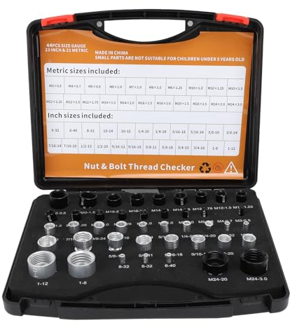 44-teiliges Gewindeprüfgerät für Muttern und Schrauben, Gewindelehre für Muttern und Schrauben, Schnelle Überprüfung von Muttern und Schrauben, Metrische Überprüfung der Größe