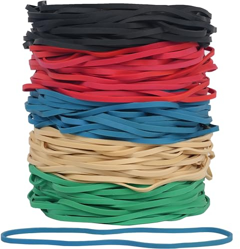 Foshine Rubber Bands Garbage Can Bands Elastic Large Size #117B 100 Pcs Trash Can Bands Elastics Bands 7 inch Assorted Color For Office Supplies Home
