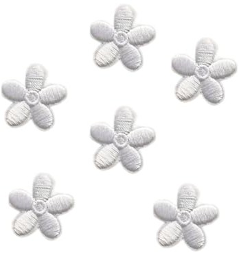 Wambere 10 Stück Blumen Applikationen,Patches zum Aufbügeln,Aufnäher Flicken zum Aufbügeln,Gestickter Blumenaufnäher,Bügelbild Aufbügelflicken,für DIY Kunsthandwerk Kleidungsdekoration,Weiß