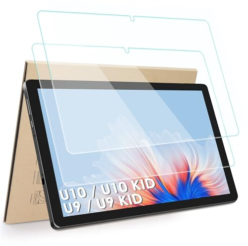 Hianjoo 2-Stück Schutzfolie Kompatibel für DOOGEE U10 / U10 KID / U9 / U9 KID Tablet 10,1 Zoll, Displayschutz Kompatibel für DOOGEE U10 / U9 Tablet 10.1'', Anti-Kratzer, Bläschenfrei, 9H Härte