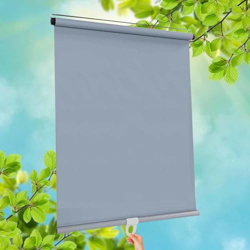 Store Enrouleur Occultant,32cm 40cm 50cm 60cm 70cm 80cm 100cm De Large,Store À Rouleau Pare-Soleil Pour Fenêtres,Store À Enroulement Rétractable Sans Perçage,Rideaux D'intimité,Grey-55x150cm/22x59in