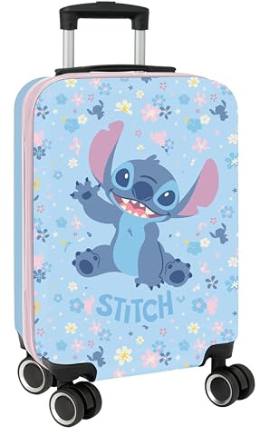 Stitch Happy - Trolley de Cabina 20 Pulgadas, Maleta con Ruedas, Candado de Seguridad, Maleta Ligera, 34.5x20x55 cm