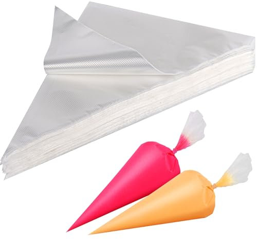 Lot de 300 poches à douille jetables en plastique transparent de 30,5 cm pour décoration de gâteaux, cupcakes, desserts, cookies (30 x 20 cm)
