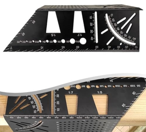 Righello angolare multifunzione progettato per professionisti e hobbisti (lega di alluminio)