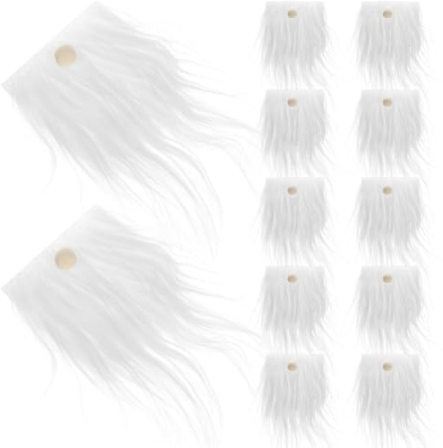 Hemobllo 1 set di finti beards e kit per palline di legno, peli di gnomi, forniture artigianali, decorazioni natalizie fai da te, 12 barbe e 12 palline in legno