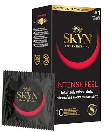 SKYN Intense Feel, (10 pezzi) preservativi stimolanti 100% senza lattice, compatibile con i nostri lubrificanti