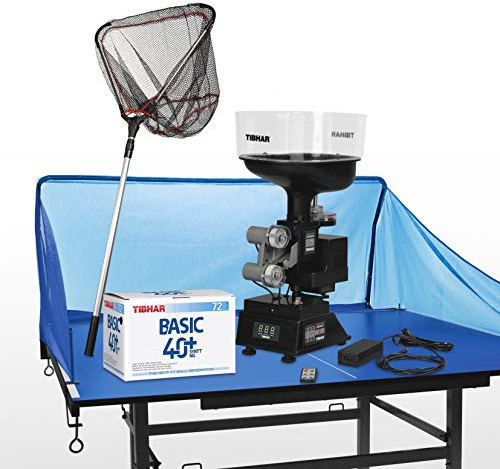 TIBHAR Robo Pro Junior Kit de Tennis de Table avec Balles, Filet de Récupération et Lecture | Machine à Balles avec Télécommande Infrarouge | Idéal pour Débutants