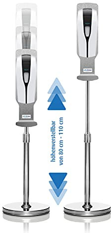 Seifen- und Desinfektionsständer höhenverstellbar inkl. Sensor - Desinfektions-Spender mit Tropfendüse für Gel und Seife, Seifenspender | berührungslose Handdesinfektion mit Sensor
