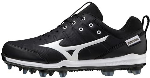 Mizuno Herren Molded Ambition 2 Baseball Cleat TPU Low, Schwarz/Weiß