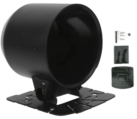Aramox Support de Jauge Universel pour Compteur de Vitesse, 52mm, Noir, Plastique, pour Voiture Camion Moto, Installation Directe