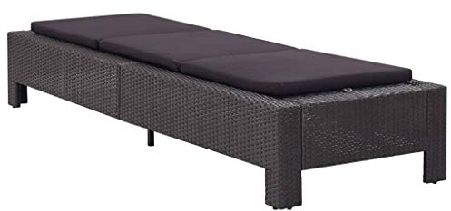 ZQQLVOO Patio Chaise Lounge, Lounger Chair,Sunbed with Cushion Poly Rattan,Lounge Chair Portable Lightweight Reclining Garden Sun Lounger for Patio, Deck, and Poolside