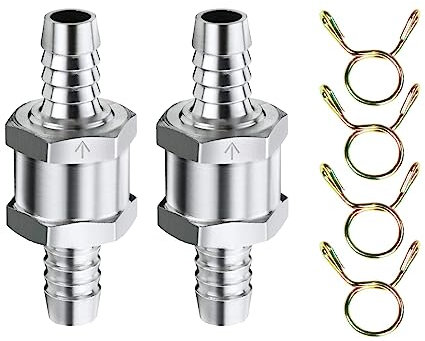 2 Piezas 6mm Válvula Retención Combustible, valvula antiretorno, Válvula de Retención de Combustible de Aluminio, Válvula Antirretorno de Retorno de Combustible, para Gasolina Diesel Oil Carburador