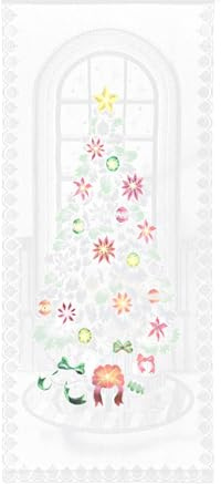 Coopers of Stortford - LED Christmas Door Cover, with Tension Rod - Christmas Front Door Decorations with Removable String Lights - Battery-Operated Christmas Decoration, 100% Washable Polyester