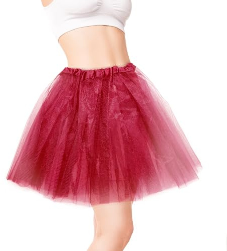 RUGBOL Gonne tutù per Donne, gonne da Ballo per Balletto Gonna tutù Gonna in Rete per Ragazze Donne Danza Compleanno Principessa Vestire Festa (Rosso Vino)