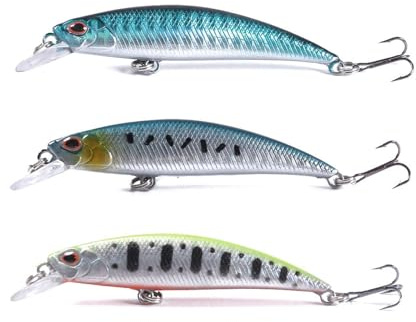 3 Pack Pike Chub Salmon Sea Trout Fishing Lure Hard Swim bait Minnow Bass Jig Crank Realistic Topwater Trebble Hooks Saltwater Freshwater Hard Slow Sink Sinking Diving Dive Shallow Trawling Predator