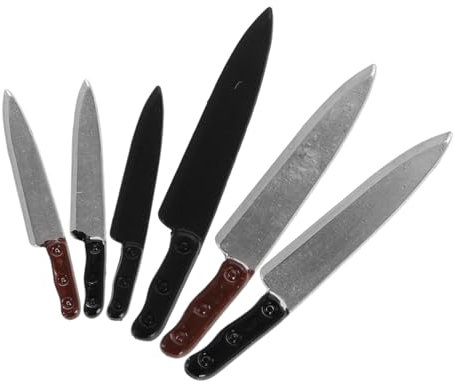 BESPORTBLE 6Pièces Couteaux de Cuisine Miniatures de Ustensiles de Cuisine pour Maison de Décoration de Cuisine Miniature Accessoires Réalistes pour Poupées