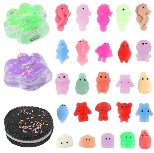 Taba Squishy 33PCS Tabasquishy Zampa Gadget Compleanno Tabba Squishi Tapa Antistress Squisci Squishies Bambini Mochi Mini Kawaii Giocattoli Set Dappa Bambina Squeeze Toy Simpatico Animaletto